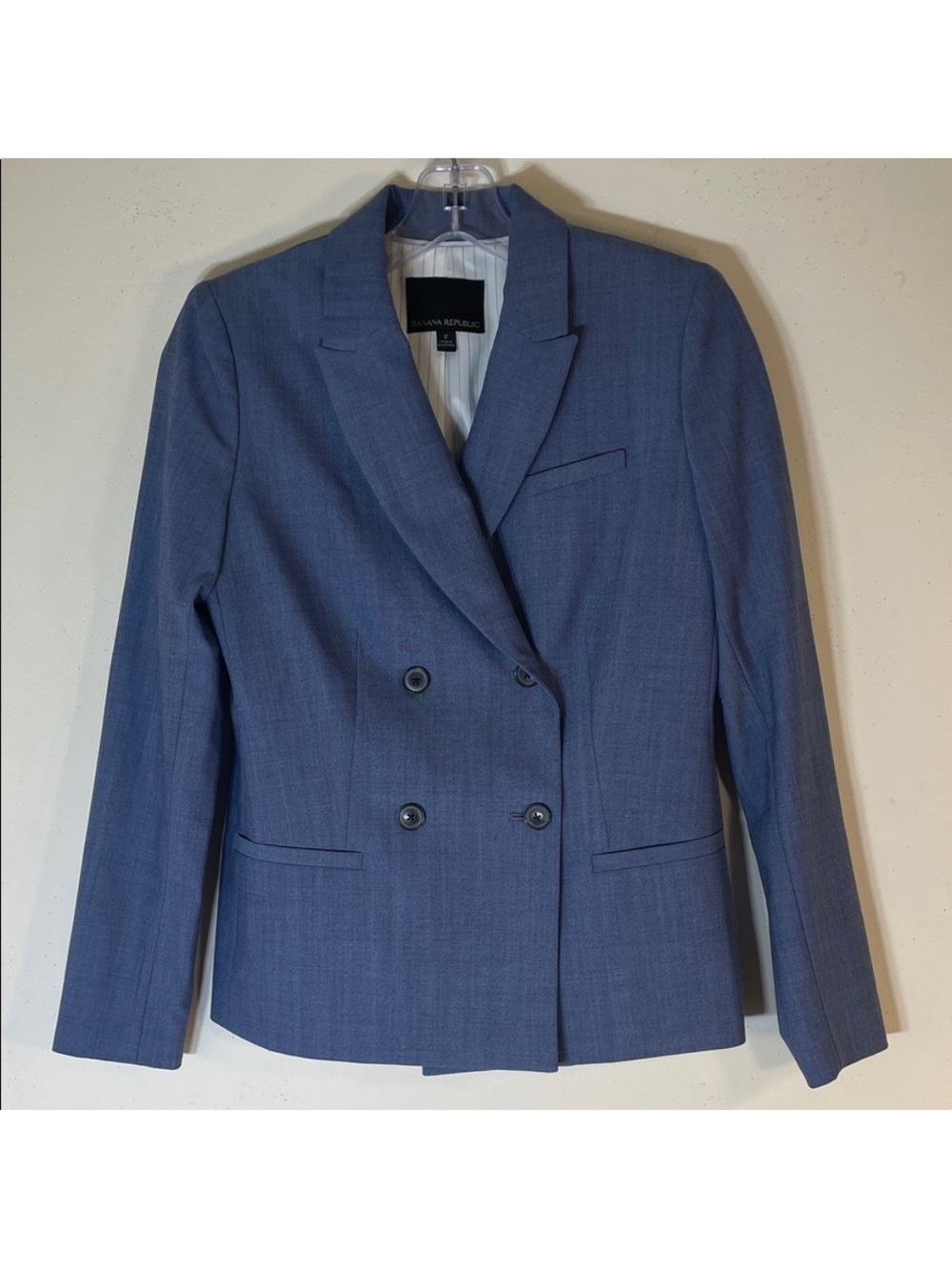 NEW! Banana Republic Wool Classic Blue Double Breasted Blazer. 2.